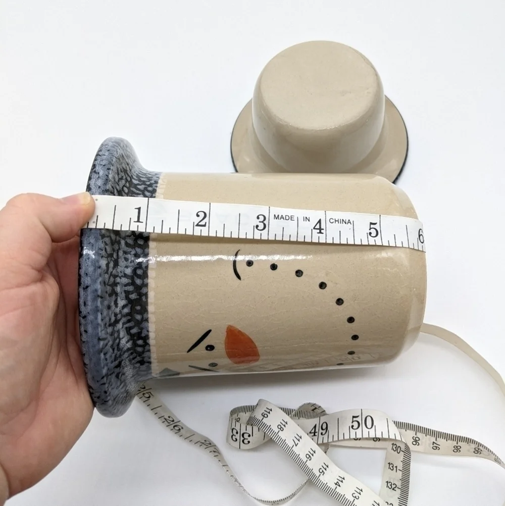 Snowman ceramic nesting jars